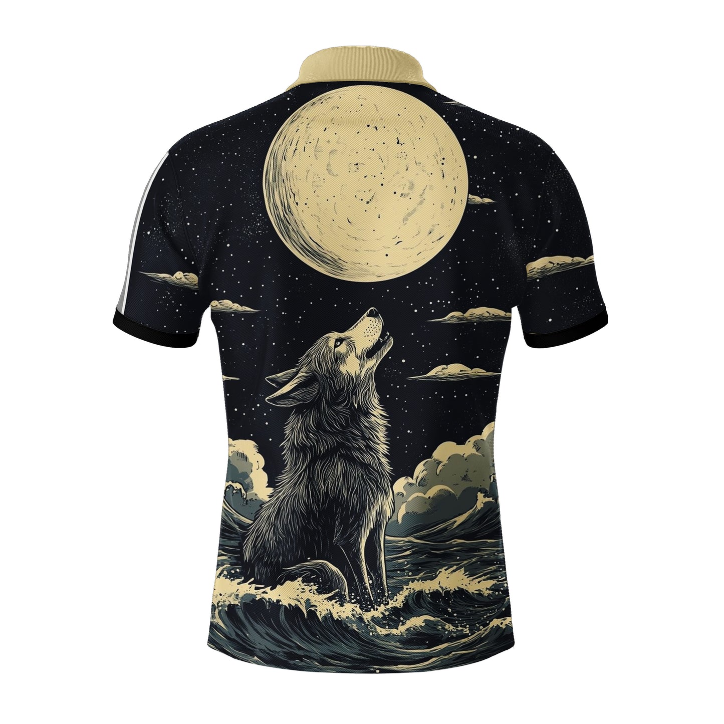 AOPPs - Lunar-Howl - Zipper Polo T-Shirt