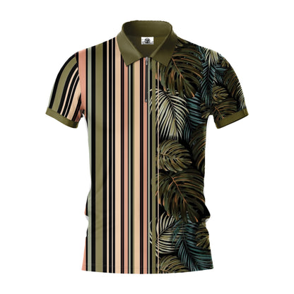 AOPPs - Jungle-Stride - Zipper Polo T-Shirt