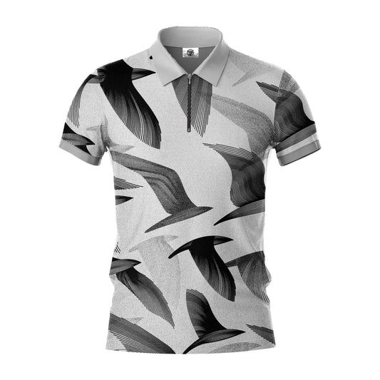 AOPPs - Wings-Drift - Zipper Polo T-Shirt